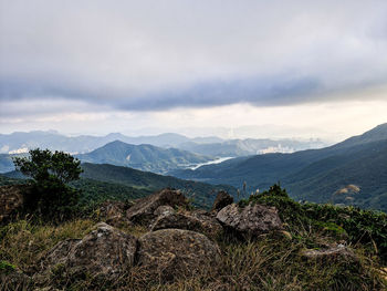 Scenic view of mountains against sky