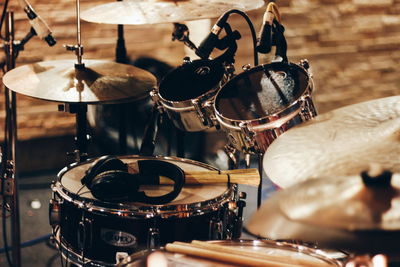 Close-up of playing piano