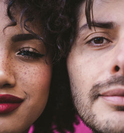 Close-up portrait of couple