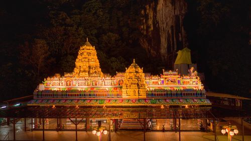 A hindu temple within the caves.