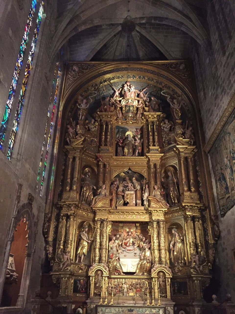 place of worship, architecture, religion, spirituality, human representation, history, built structure, travel destinations, indoors, low angle view, no people, day, altar