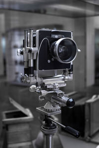 Vintage camera linhof with zeiss objective at the portuguese center of photography museum