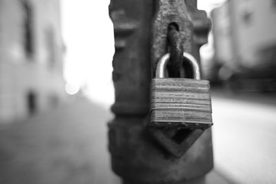 Close-up of rusty metallic object