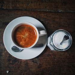 Directly above shot of coffee on table