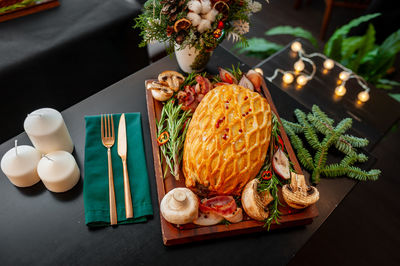 Close-up of food on table