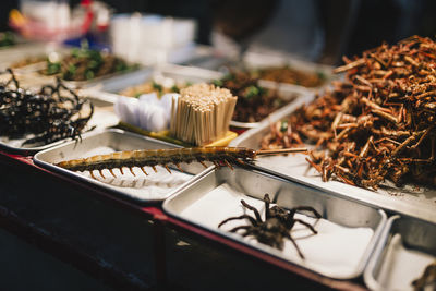 Close-up of food for sale at market stall