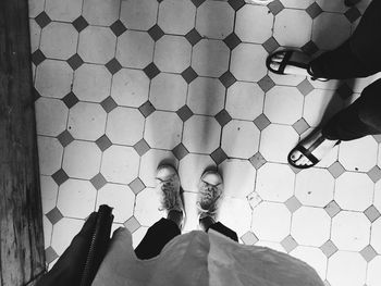 Woman standing in the dark