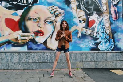 Portrait of woman standing outdoors