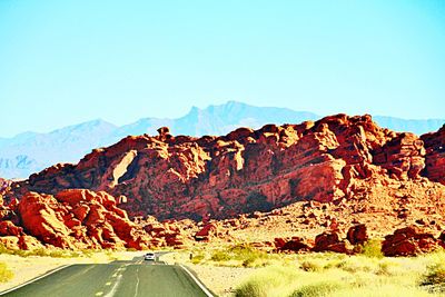 Scenic view of mountains against clear sky