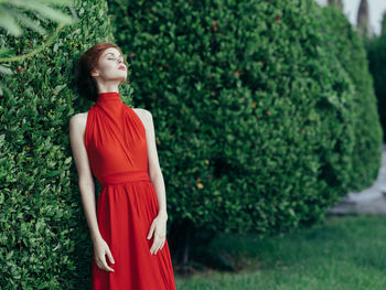 Young woman looking away