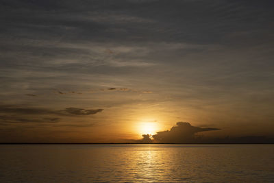 Beautiful colorful amazon sunset over the waters of negro river