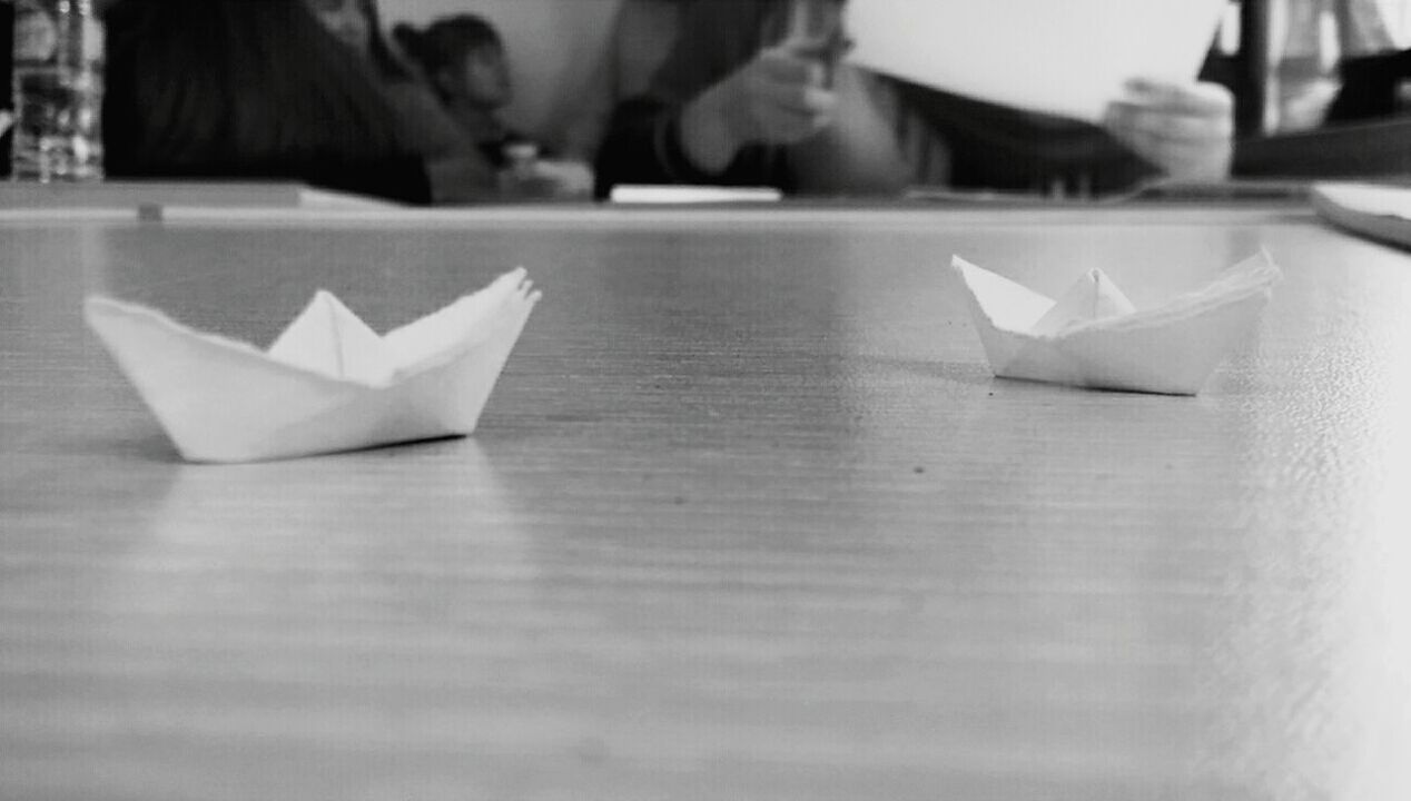 art and craft, paper, paper boat, indoors, origami, craft, creativity, table, childhood, close-up, real people, day