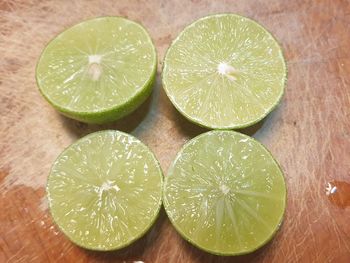 High angle view of oranges on table