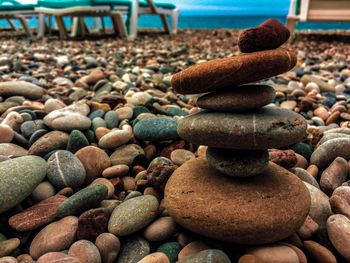 Stack of stones on beach