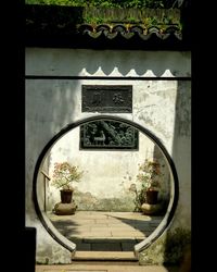 Close-up of window of building