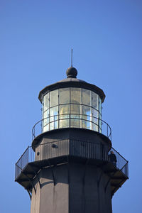 Low angle view of water tower against clear sky