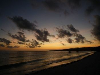 Scenic view of sea at sunset