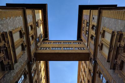 Low angle view of old building against sky