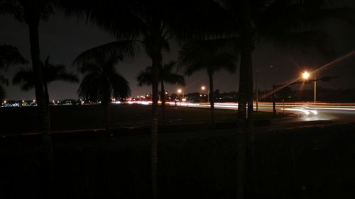 Illuminated street light at night