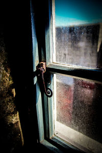 View of building through window
