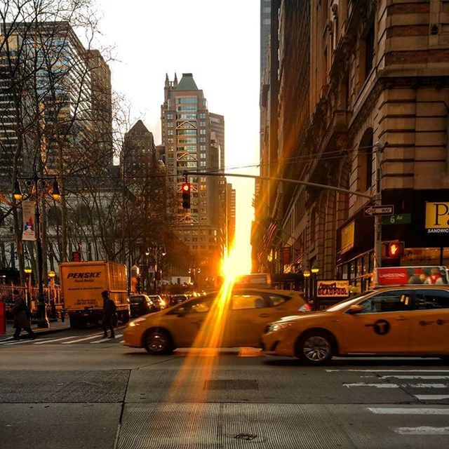 TRAFFIC ON ROAD AT SUNSET