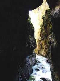 Stream flowing through cave