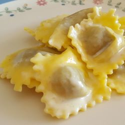 Close-up of burger on plate