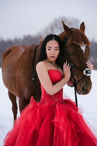 Full length of woman riding