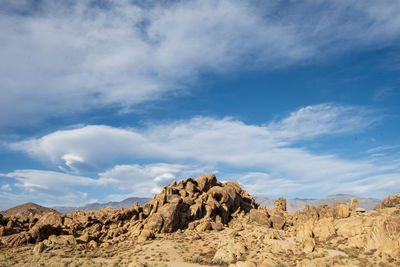 Scenic view of rocky mountains against sky