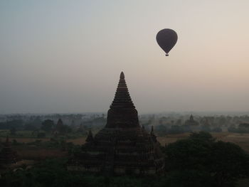 View of temple against balloon