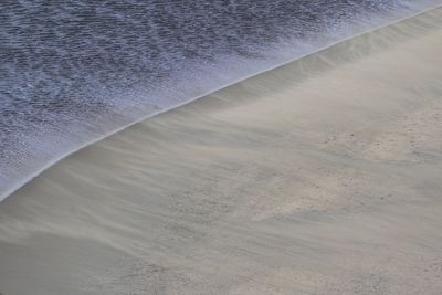 High angle view of sand dune on beach