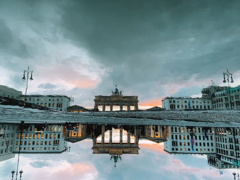 Reflection of buildings in city