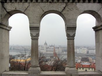 High angle view of historic building