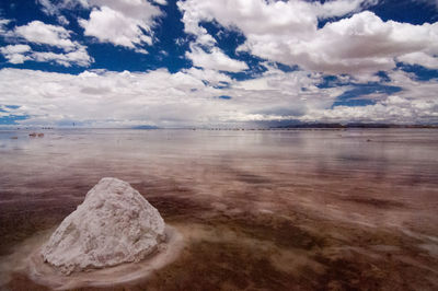 Scenic view of landscape against cloudy sky