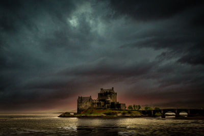 Scenic view of eilean donan castle on loch duich. scotland.