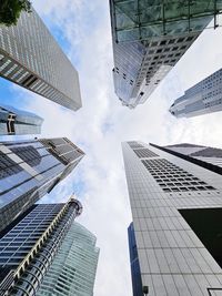 Low angle view of modern buildings in city