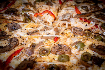 Full frame shot of pizza