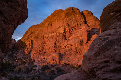 Rock formations against sky