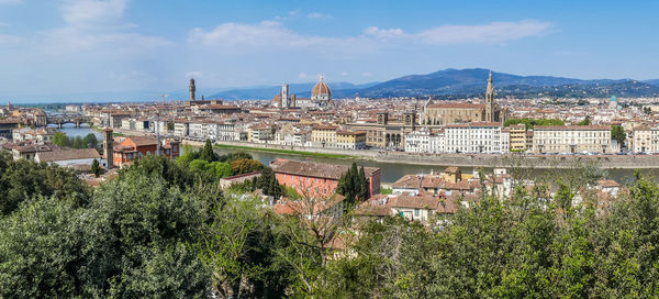 Cityscape of florence from michelangelo square with the cathedral in the background