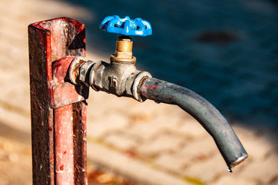 Close-up of faucet