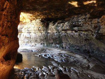 Rock formation in sea