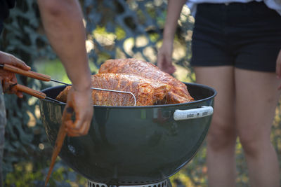 Preparation of beef on barbeque