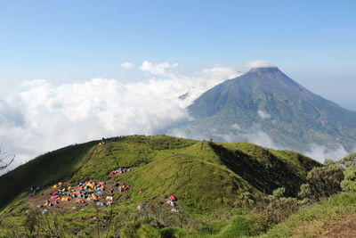 Scenic view of mountains against sky