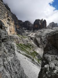 Rock formations on landscape against sky