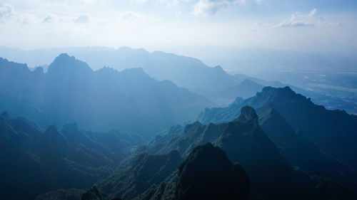 Scenic view of mountains against sky