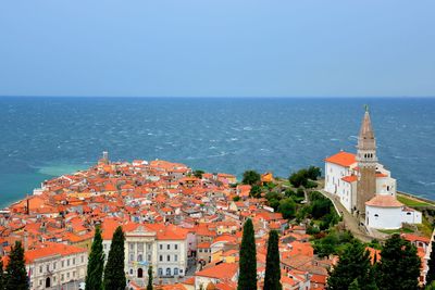 High angle view of cityscape