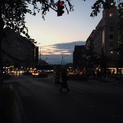 City street at sunset