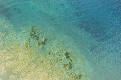 High angle view of sea waves