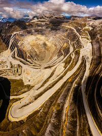 High angle view of road passing through landscape