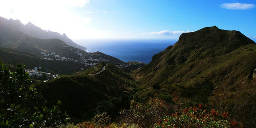 Scenic view of mountains against sky